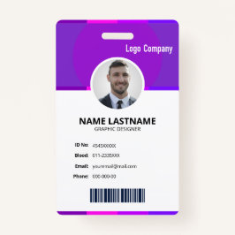 Modern ID Identification Card Photo Badge Ausweis