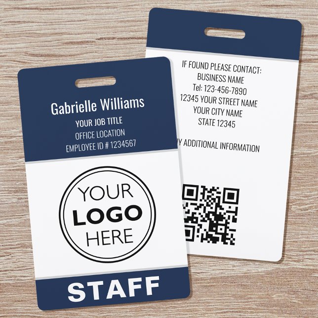 Modern ID Logo Security Staff Pass Blue Custom Ausweis (Von Creator hochgeladen)