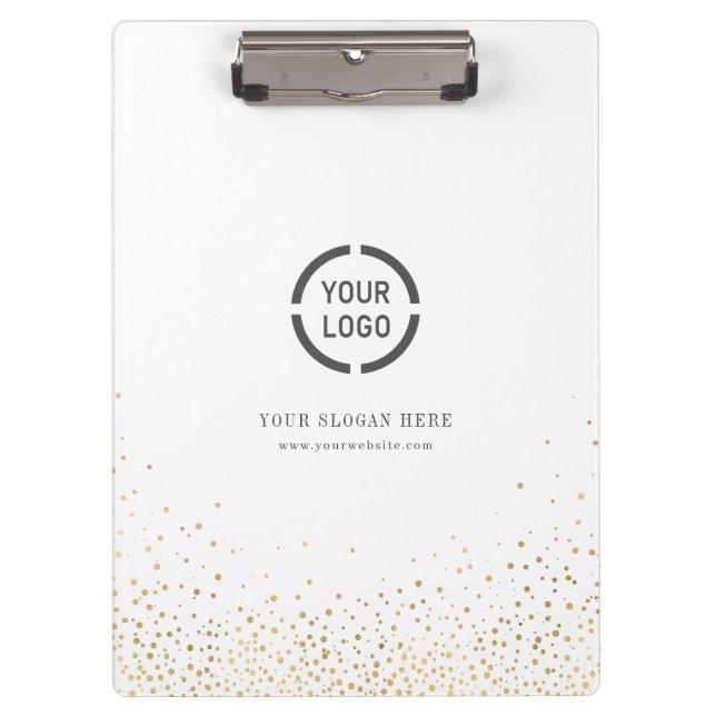 Modern Imitate Gold Glitzer Firmenlogo Klemmbrett (Vorderseite)