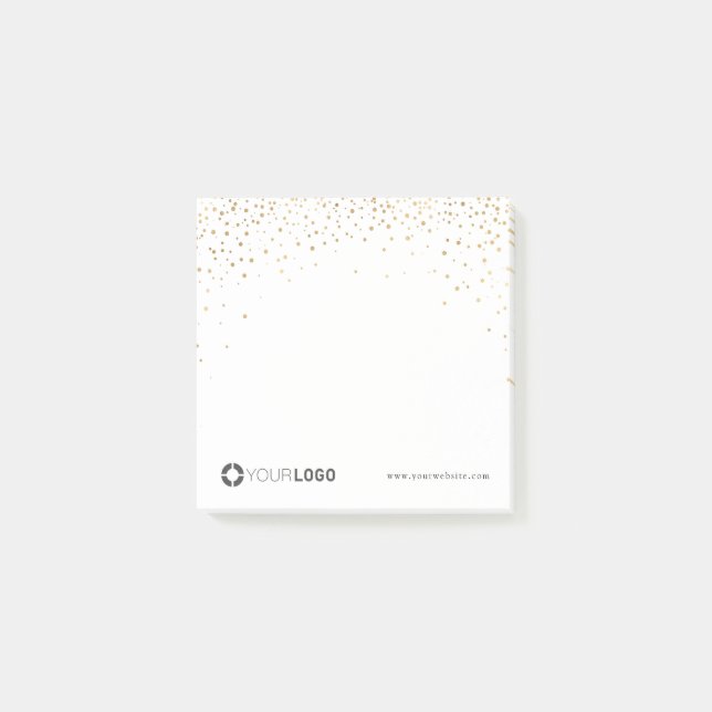 Modern Imitate Gold Glitzer Firmenlogo Post-it Klebezettel (Vorderseite)