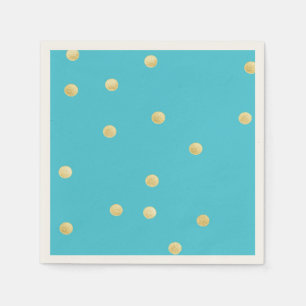 Modern,Imitate Gold Glitzer Polka Dots,Blau Serviette