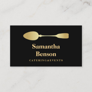 Modern Imitats Gold Foil Spoon Catering Logo Schwa Visitenkarte