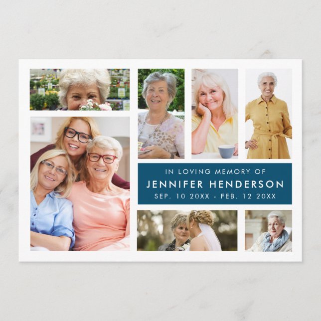 Modern in Love Memory Foto Collage Beerdigung Programm (Vorderseite)