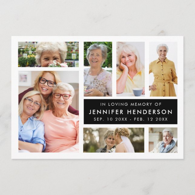 Modern in Love Memory Foto Collage Beerdigung Programm (Vorderseite)