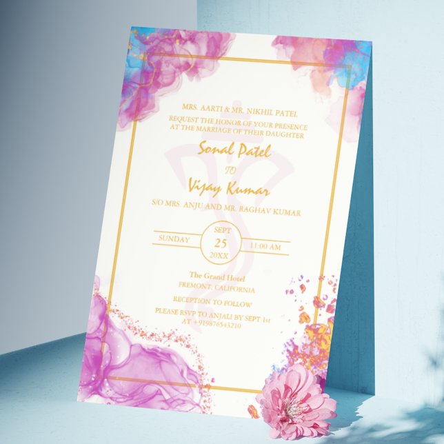 Modern Indian Hindu Wedding Ganesha Logo Einladung (Von Creator hochgeladen)