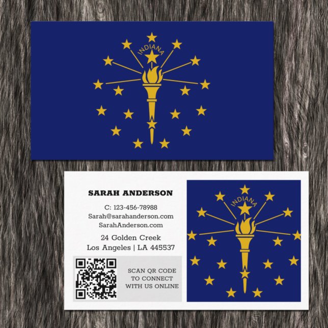 Modern Indiana Business Card, Flag / USA Visitenkarte (Von Creator hochgeladen)