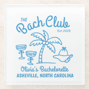 Modern Individuelle Name Island Date Bachelorette Glasuntersetzer
