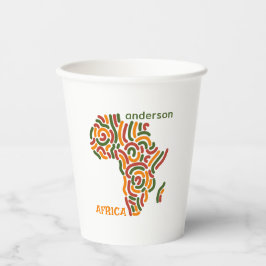 Modern Individuelle Name Pan Africa Flag Map Pappbecher