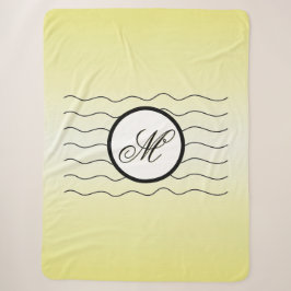 Modern Initial Butter Yellow Ombré With Black Text Sherpadecke