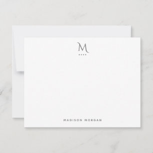 Modern Initial Letterpress Simple Gray Mitteilungskarte