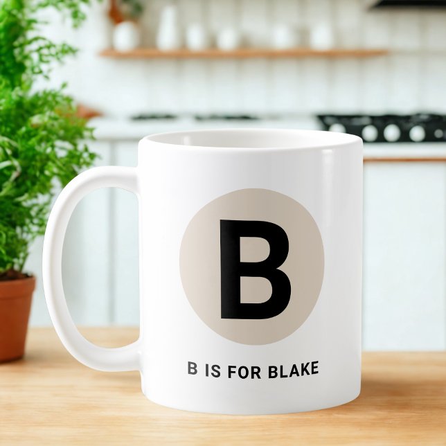 Modern Initial Mug – “B is for [Name]” Design (Créateur téléchargé)