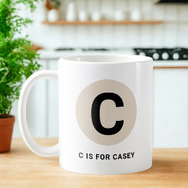 Modern Initial Mug – “C is for [Name]” Design Kaffeetasse