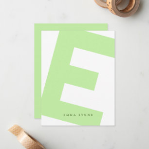 Modern Initial Oversized Monogramm und Name Mitteilungskarte