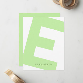 Modern Initial Oversized Monogramm und Name Mitteilungskarte