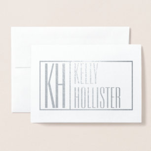 Modern Initials & Name Logo (Leere Inside) Folienkarte