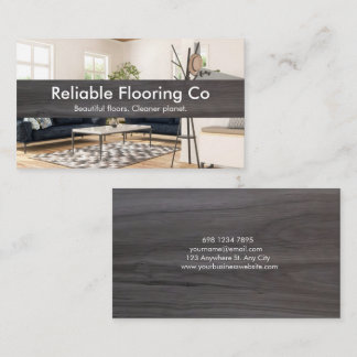 Modern Interior Photo & Dark Wood Flooring Visitenkarte