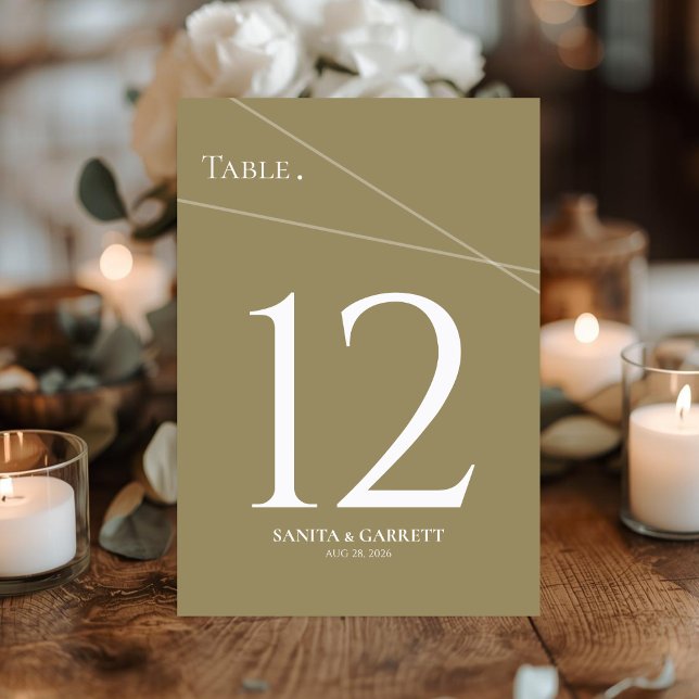 Modern Intersecting Lines  Tischnummer (Modern Table Number Design)
