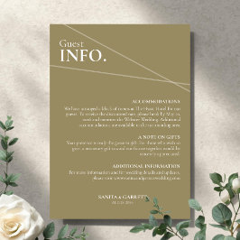 Modern Intersecting Lines Wedding Guest Info Card Begleitkarte