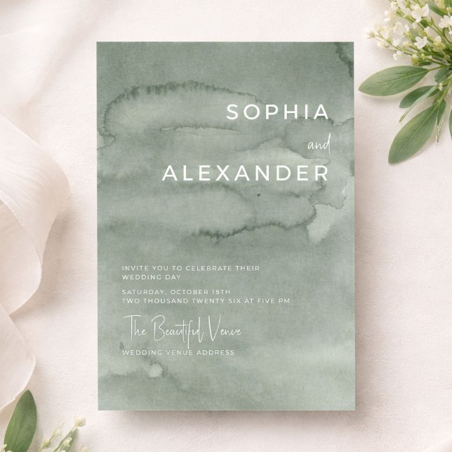 Modern Invitation Watercolor Wedding.   (Créateur téléchargé)