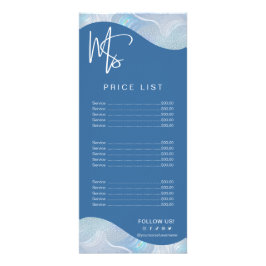 Modern Iridescent Blue Gradient Price List Werbekarte