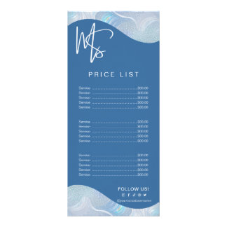 Modern Iridescent Blue Gradient Price List Werbekarte