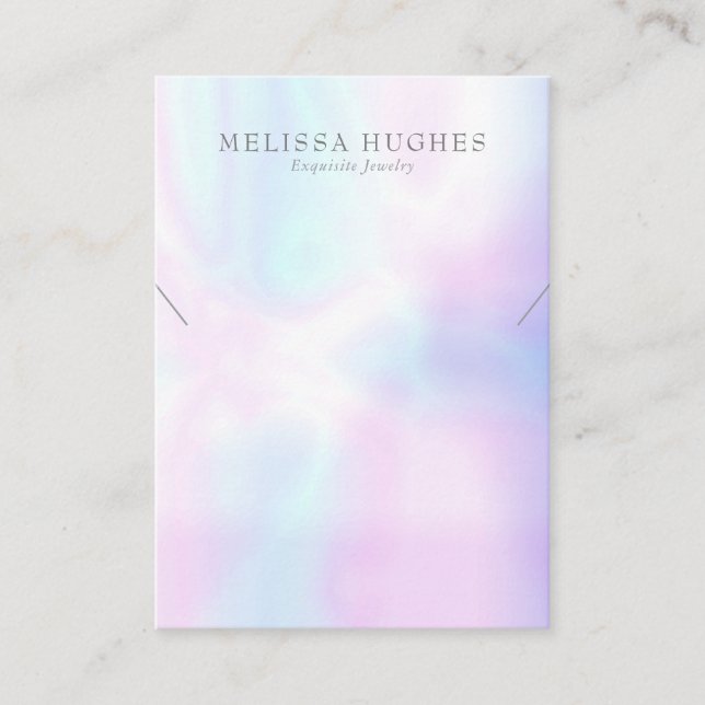 Modern Iridescent Necklace Juwelier Display Card Visitenkarte (Vorderseite)