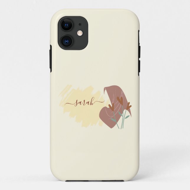 Modern Islamic Abstrakt Minimal Monogram Name Case-Mate iPhone Hülle (Rückseite)
