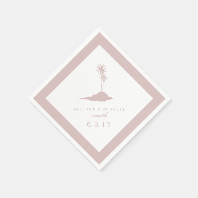 Modern Island Beach Wedkins - Blush Serviette (Ecke)