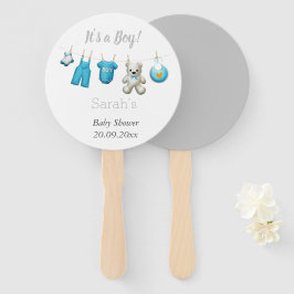 Modern ist es eine Niedliche Blue Gray Baby Dusche Fächer