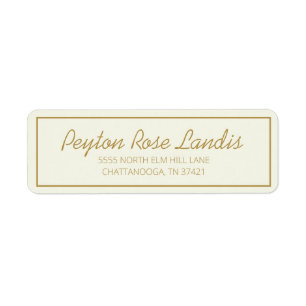 Modern Ivory Cream Gold Script