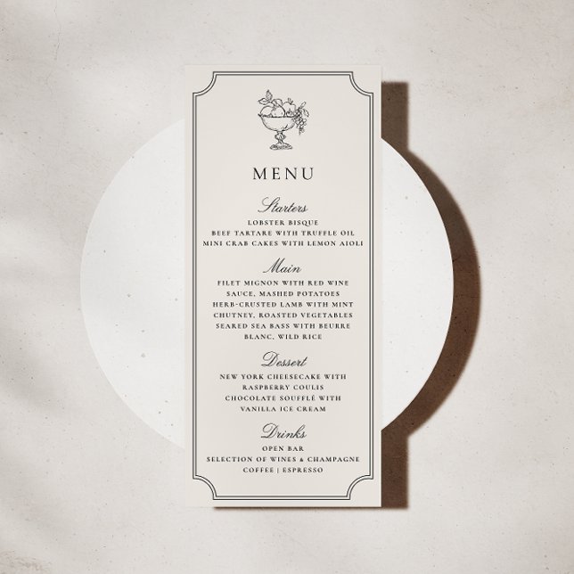 Modern Ivory Double Frame Elegant Wedding Menu Einladung (Von Creator hochgeladen)