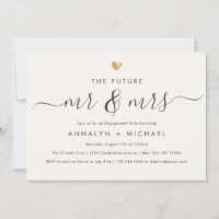 Modern Ivory Future Mr. and Mrs Engagement Party