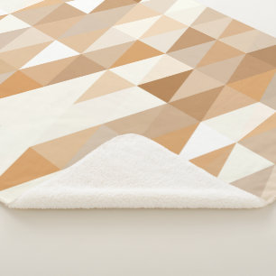 Modern Ivory Taupe Gray Tan Brown Triangle Muster Sherpadecke