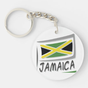 Modern Jamaica Flag Typografie Schlüsselanhänger