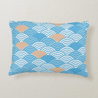Modern Japanese Seigaiha Waves & Rising Sun Dekokissen