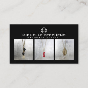 Modern Jewelen Designer Logo und Fotografie Schwar Visitenkarte