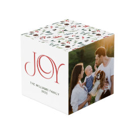 Modern Jodern Red Berry Botanical Christmas 3 Foto Würfel