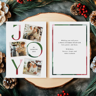 Modern Joy Typografy Christmas 3-Foto Snapshots Feiertagskarte