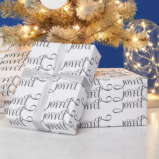 Modern Joyful Family Christmas  Geschenkpapier (Feiertage)