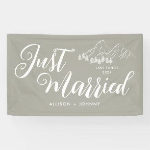 Modern Just Married Wedeption Boho Auto Banner