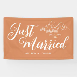 Modern Just Married Wedeption Boho Auto Banner