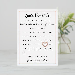 Modern Kalender Save the Date real Folieneinladung