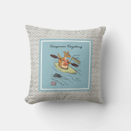 Modern Kangooroos Birth Baby Boy Blue Gray Kissen