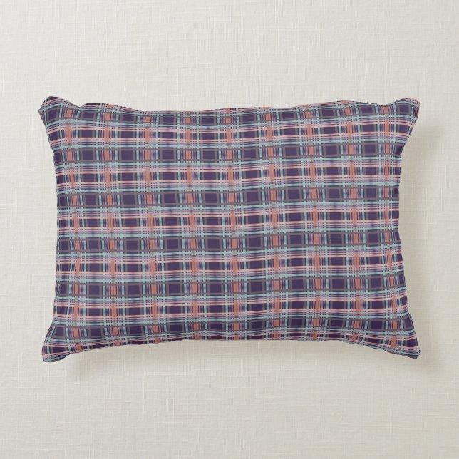 Modern Kariert in Plum Dekokissen (Vorderseite)