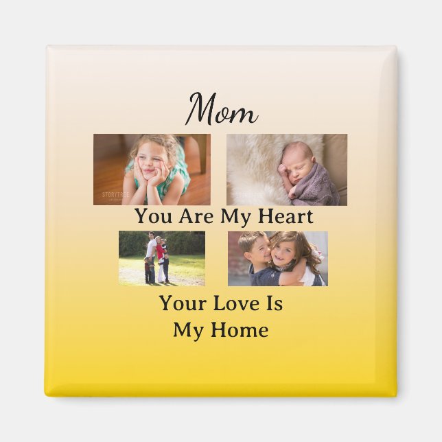 Modern Keepsake – Four Photo Mom Magnet (Vorne)
