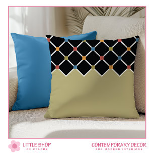 Modern Khaki Green Harlequin Diamond Muster Kissen