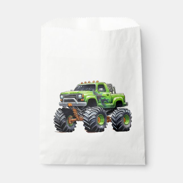 Modern Kids Monster Truck Geburtstagsparty Geschenktütchen (Vorderseite)