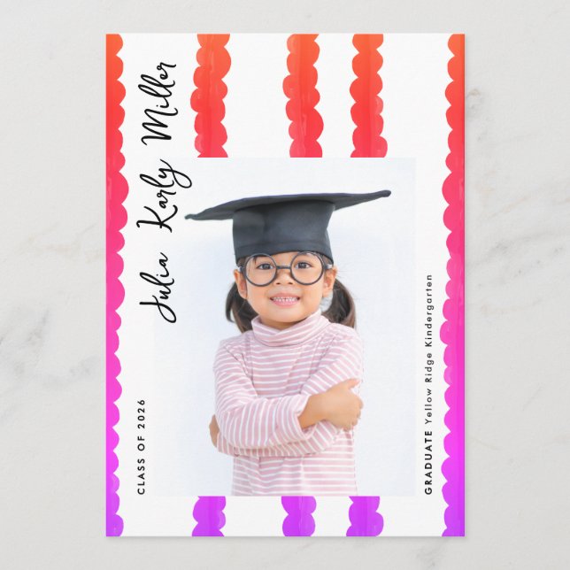 Modern Kindergarten Photo Class of 2026 Graduation Ankündigung (Vorderseite)