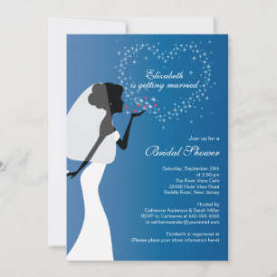 Modern Kissing Bride Bridal Dusche Einladung