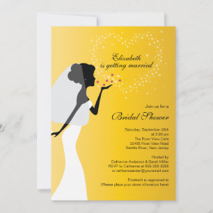 Modern Kissing Bride Bridal Dusche Einladung